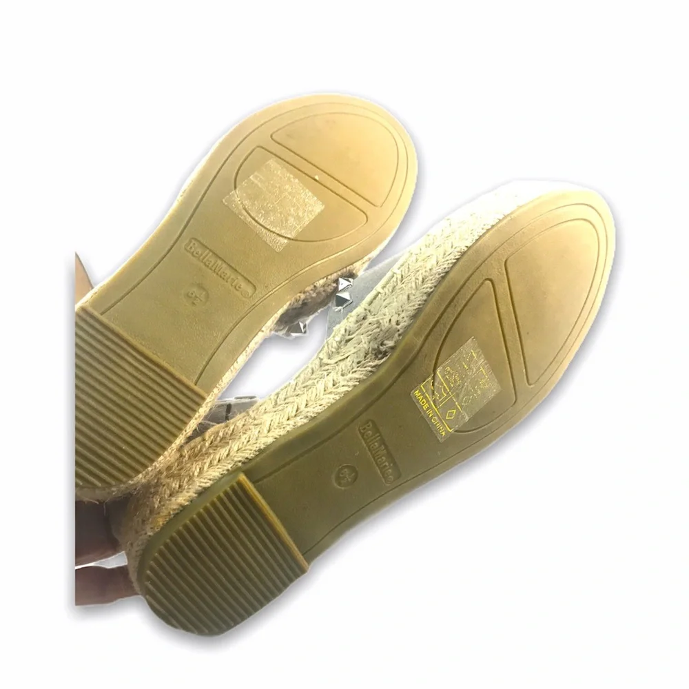 ⤵️Bella Marie Eliz Grey Suede Espadrilles